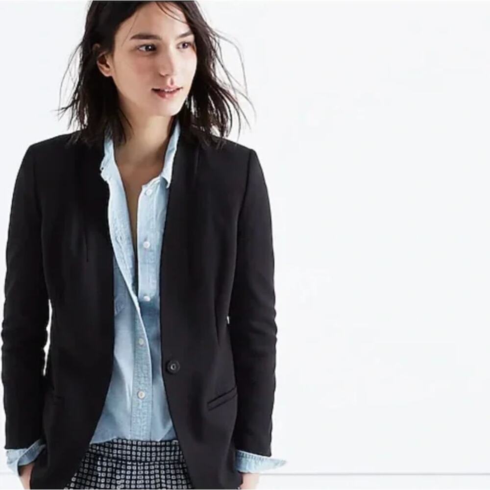 MADEWELL Structured Tribune Blazer Black Minimalistic Sz 2 {3J44}